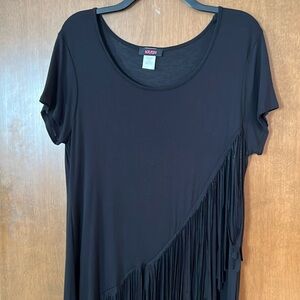 Rare VTG EUC Bohemian Krush Black Fringed Top Size Large